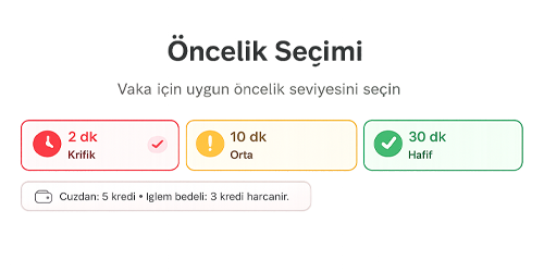 AcilDesk öncelik seçimi